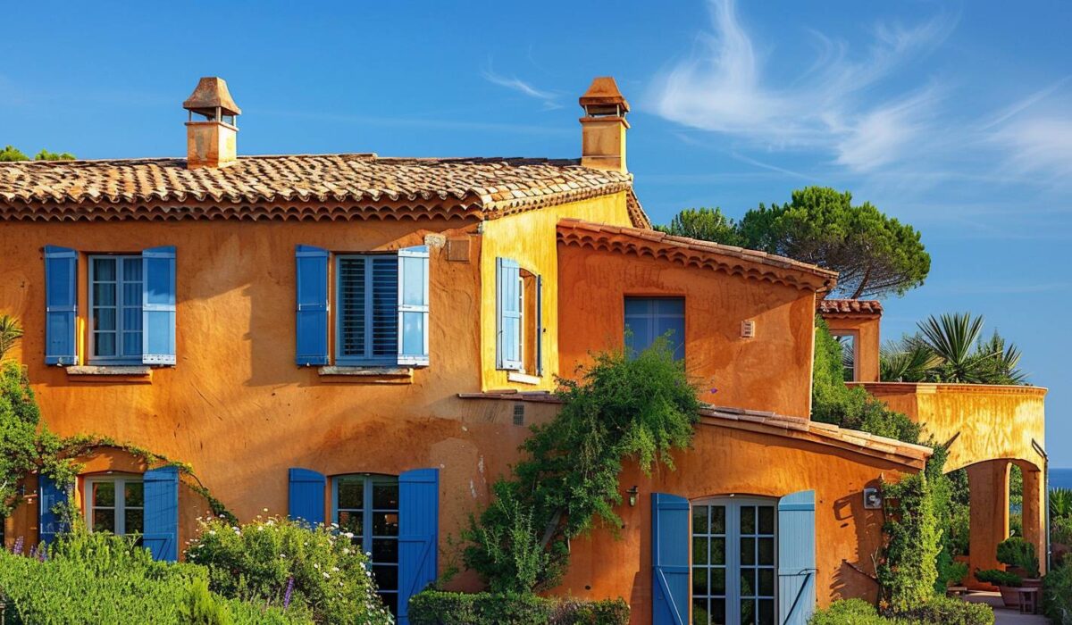 Villa provençale à Saint-Tropez avec génoises traditionnelles à trois rangs