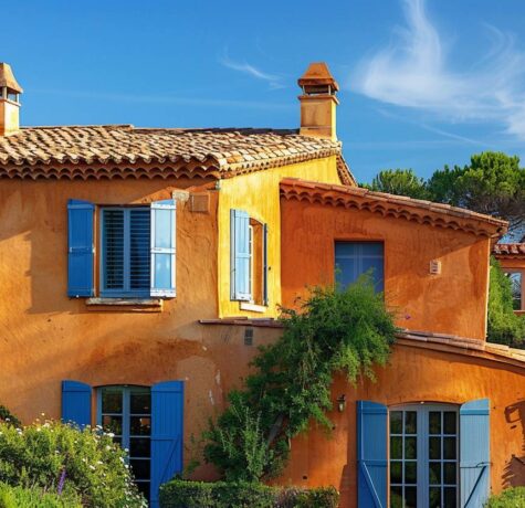 Villa provençale à Saint-Tropez avec génoises traditionnelles à trois rangs