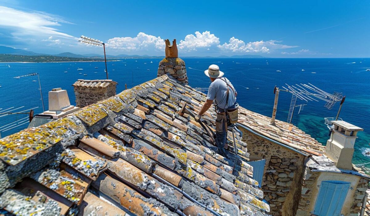Restauration d'une toiture classée par un artisan couvreur à Saint-Tropez