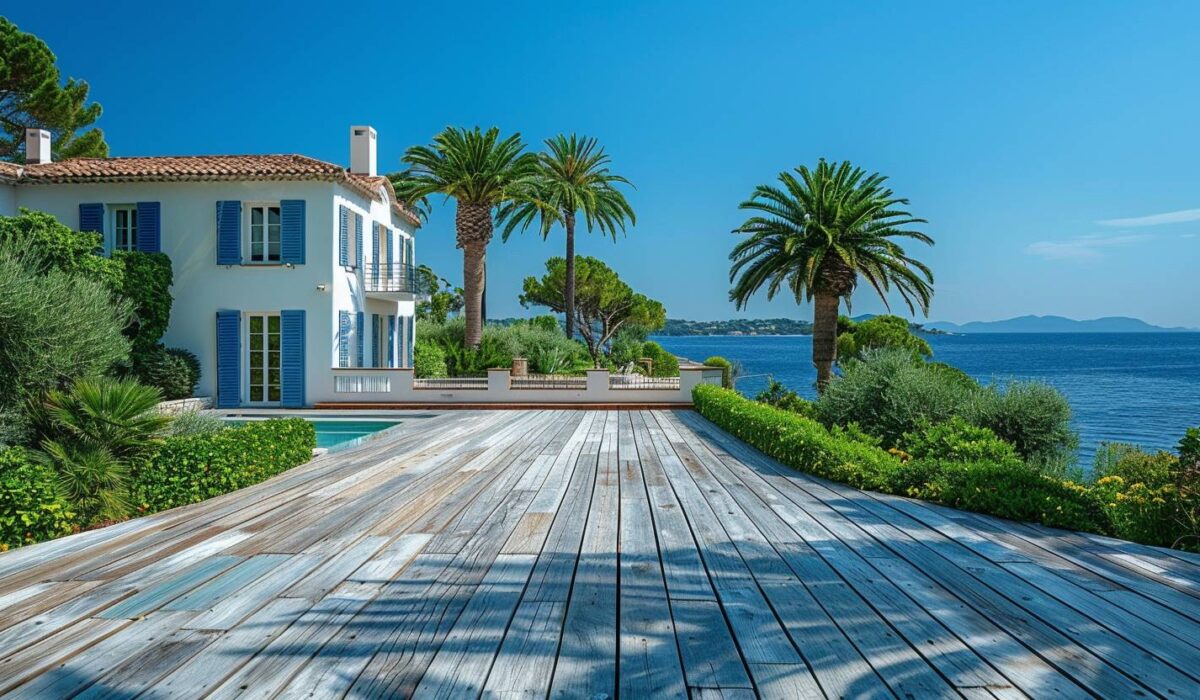 Villa méditerranéenne à Saint-Tropez protégée des embruns salins avec jardin luxuriant et vue mer
