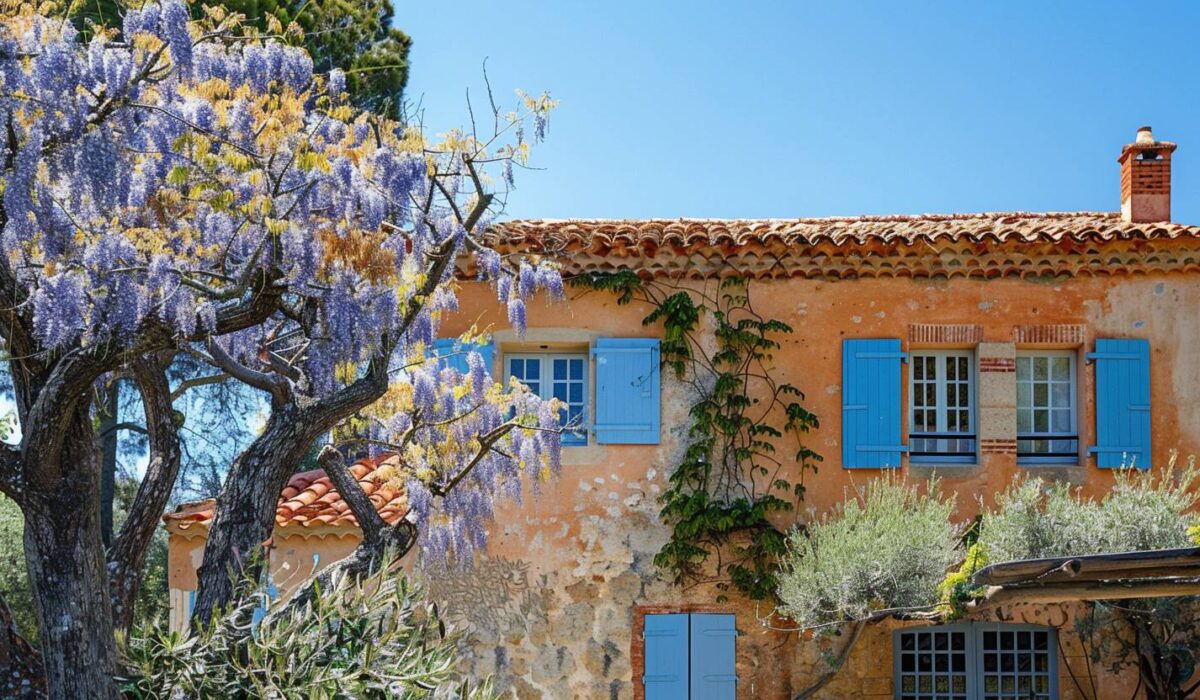Mas provençal traditionnel à Saint-Tropez avec toiture en tuiles façade en pierre et génoises